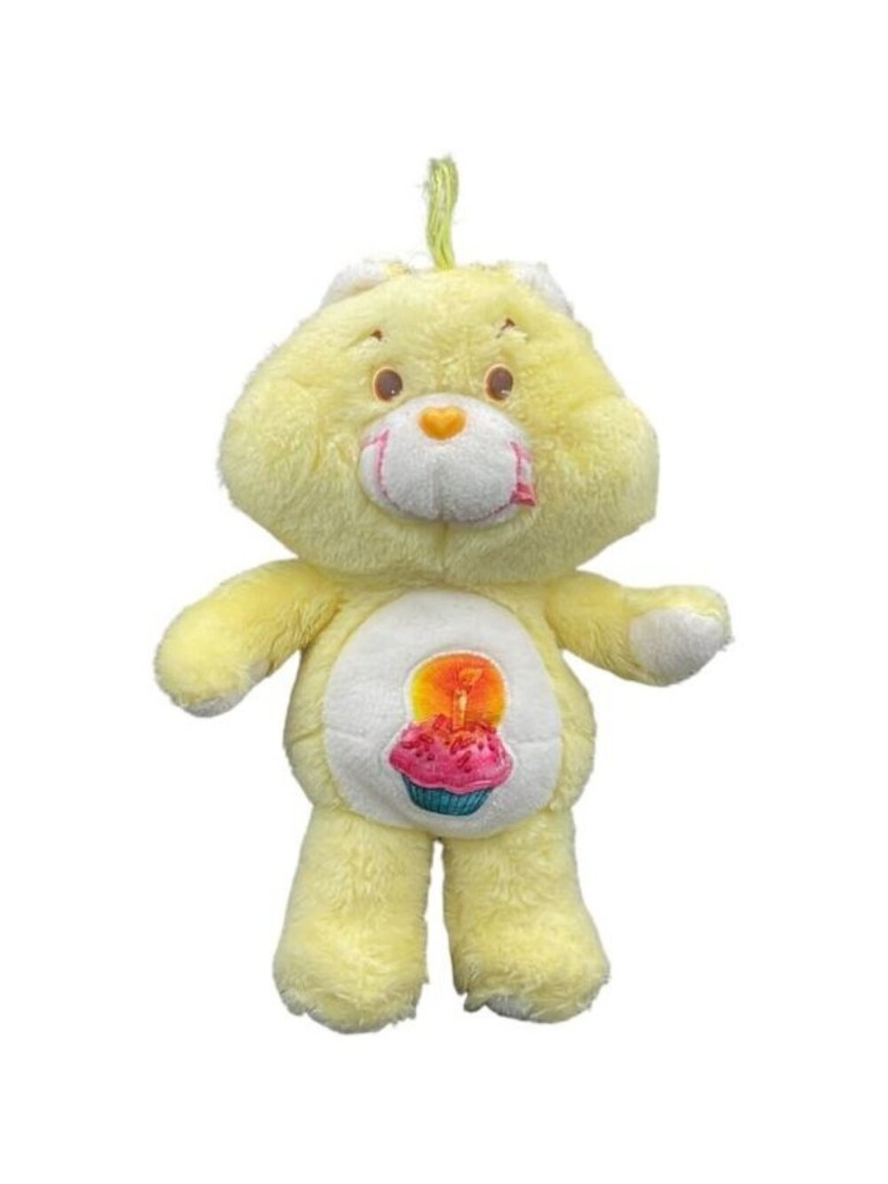 Vtg 1983 Kenner Care Bear Birthday Bear Plush Yellow Cupcake 80s Kidcore Toy 12"